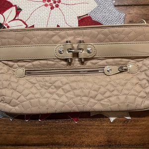Vera Bradley Beige Quilted Bistro Wristlet/Clutch